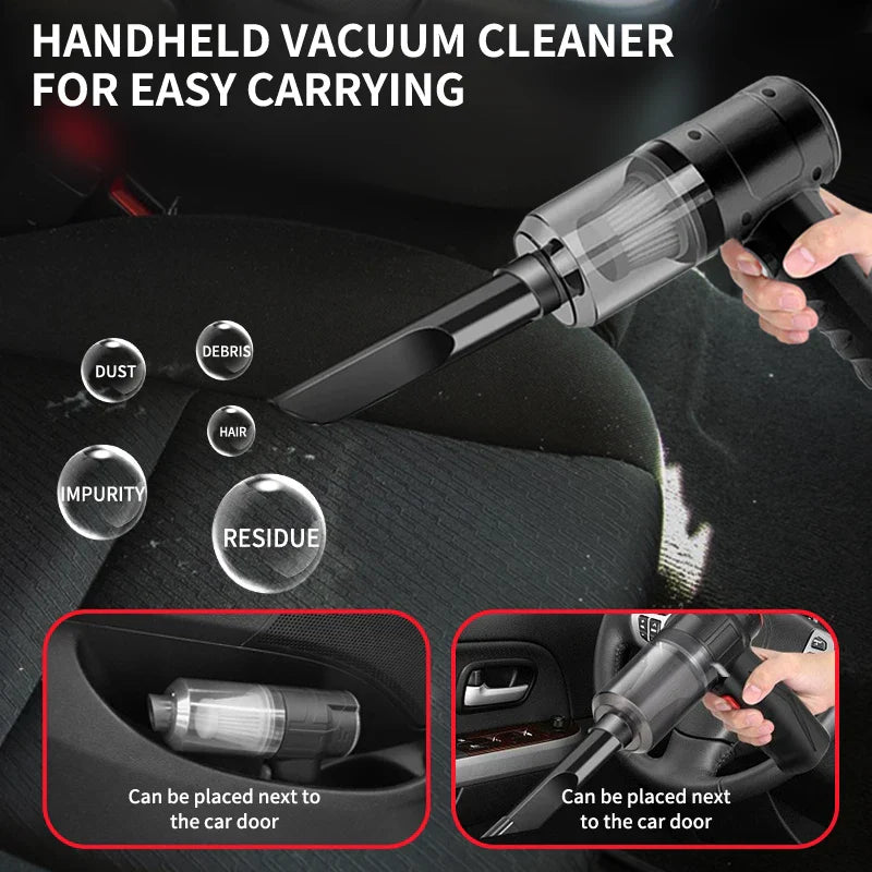 Portable Cordless Handheld Vacuum Cleaner — 5-in-1 Blow & Suction with Multi-Nozzles for Pet Hair, Car & Home